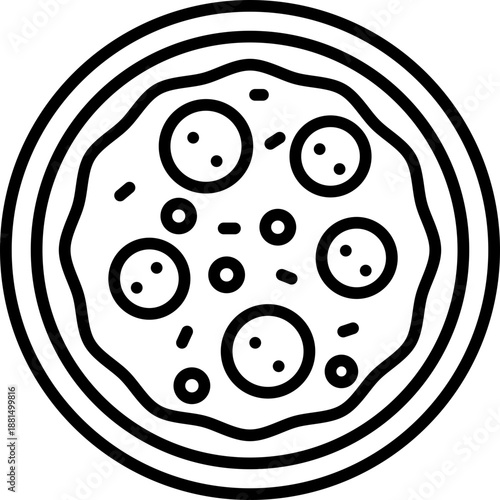 Sausage Pizza Line Icon