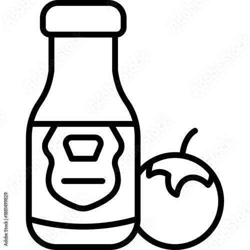 Tomato Sauce Line Icon