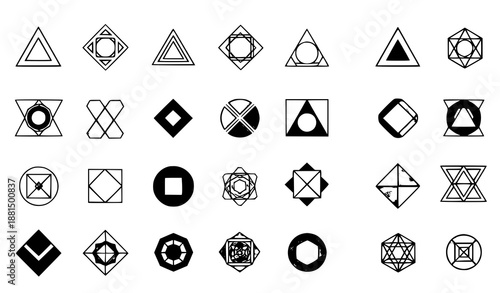 Abstract Geometric Logo Vector Collection Minimalist Icon Design