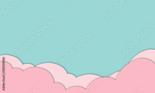 Soft layered cloud background with paper cut style design, ideal for banners, posters, invitations, and modern graphic layouts.