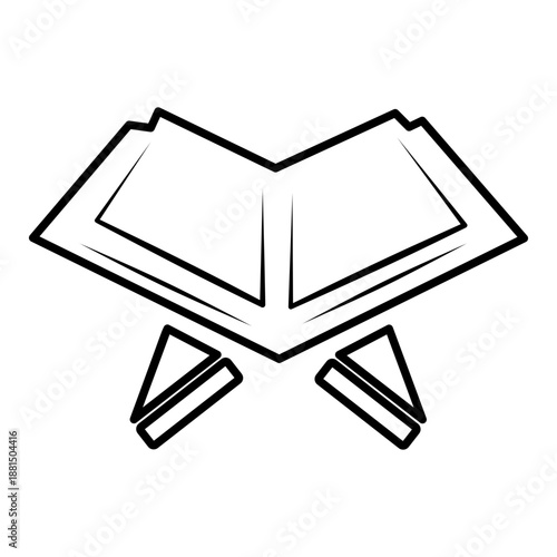 An Al-qur'an open illustration vector icons, islamic element, decorative ramadhan 