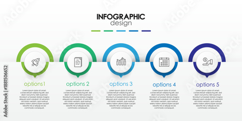 Timeline for infographics template diagrams presentations and business concept charts with 5 steps.