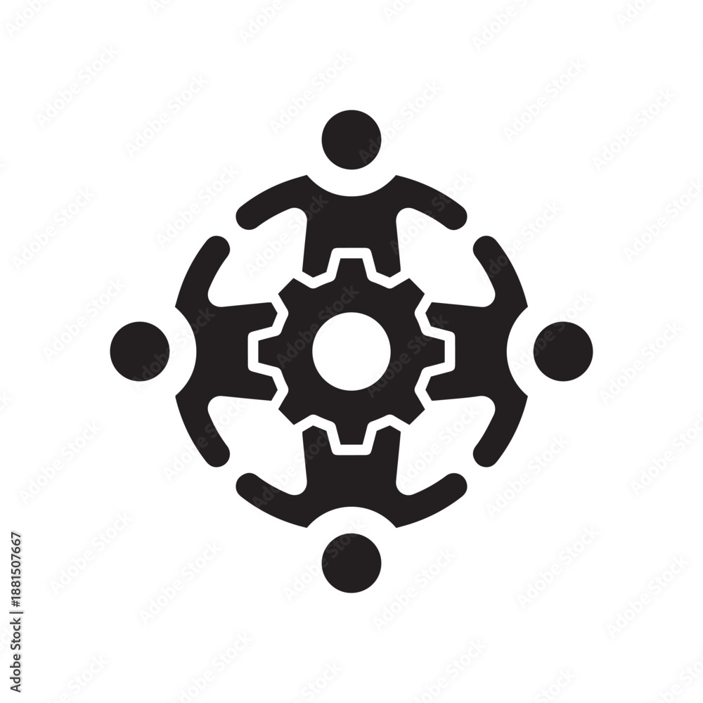 Obraz premium Teamwork Glyph Icon 