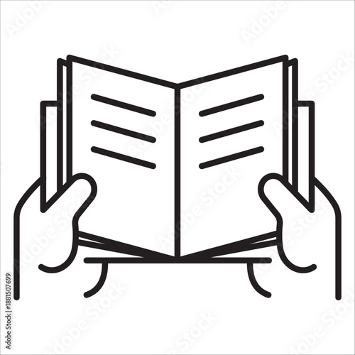 Write,book ,reading icon outline vector 