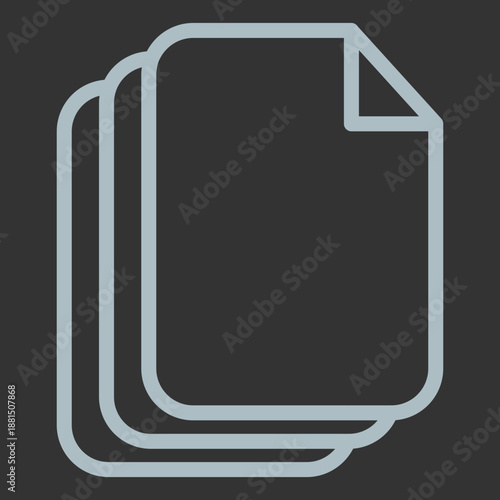 Multiple Files Stack Line Art Illustration