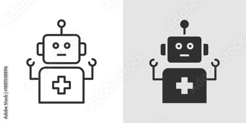 Robot Nurse Icon representing AI-powered healthcare, automated patient care, and medical robotics.