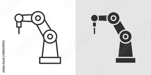 Robot 3D Printing Icon representing automated additive manufacturing, smart production, and AI powered fabrication technology.