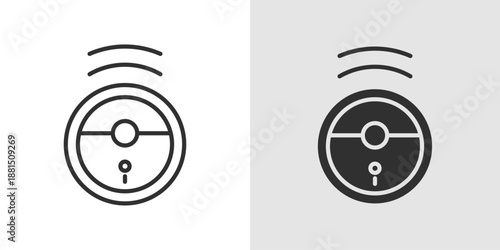Robot Cleaning Icon representing automated cleaning, smart maintenance, and AI-powered sanitation technology.