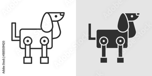 Robot Dog Icon representing quadruped robotics, autonomous mobility, and intelligent robotic companions.