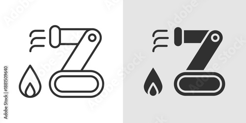 Robot Firefighter Icon representing emergency response automation, rescue robotics, and advanced safety technology.