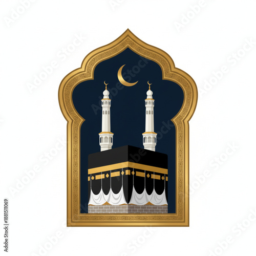 Holy Kaaba Mecca Illustration