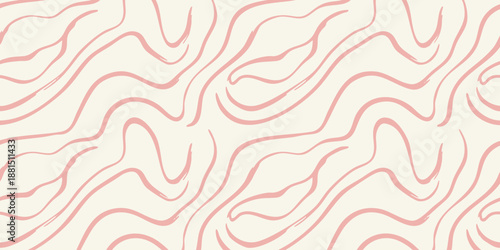 Abstract wavy lines pattern illustration showcasing fluid shapes and curves in a minimalist design