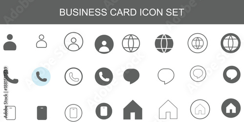 Essential contact icon set in vector file