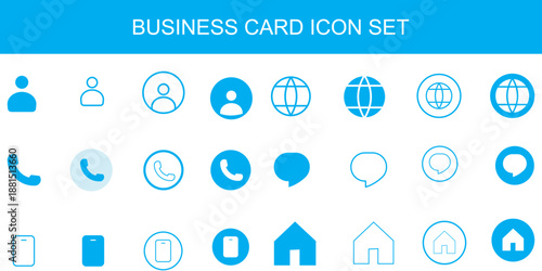 Essential contact icon set in vector file