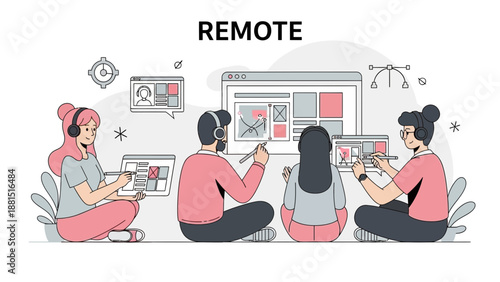 Remote Team Collaboration: UI/UX Design and Web Development