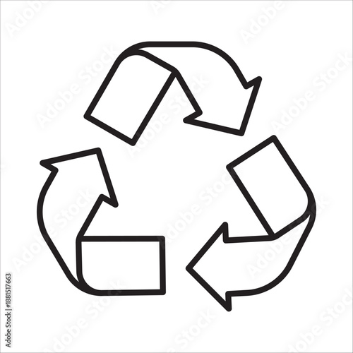 reuse ,zero waste icon outline vector