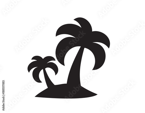 Palm Tree Silhouette Vector – Tropical Island Nature Icon