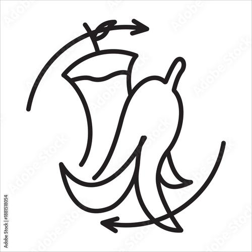 reuse ,zero waste icon outline vector