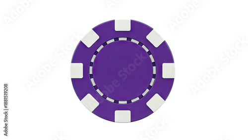 Purple and white poker chip