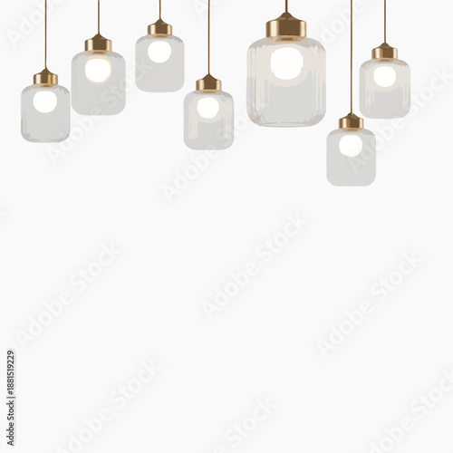 Sleek pendant lights with gold accents