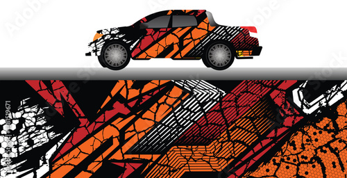 truck decal wrap design. sports car wrap background. modern car wrap design