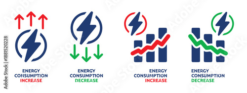 Energy consumption chart icon vector illustration concept