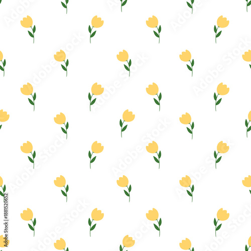 seamless pattern with yellow tuli