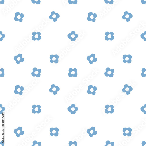seamless pattern with light blue flowers 