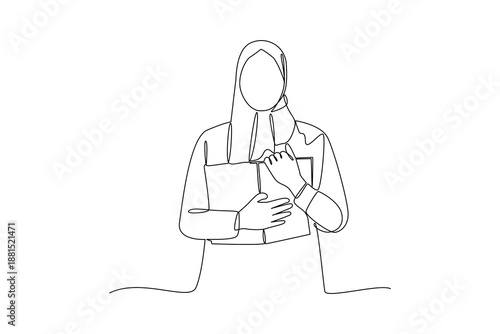 Personal Health Reflection. Real life story telling Concept. Single line draw design Video 4k. Footage graphic illustration