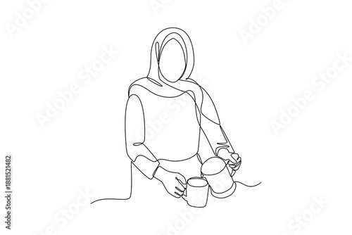 Preparing Daily Meals. Real life story telling Concept. Single line draw design Video 4k. Footage graphic illustration