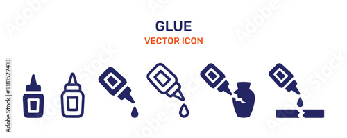 Glue vector icon for crafting and repair work