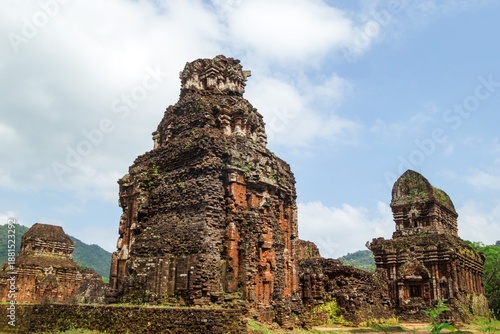 Discovering the Ancient Hindu Temple Ruins Amidst Lush Greenery and Artistry. My Son, Vietnam.