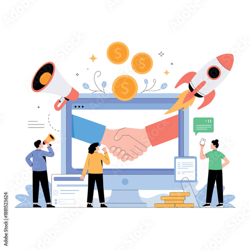 Successful online business partnership and investment