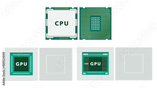 CPU and GPU Comparison Diagram Explaining Processor Roles, Parallel Computing and AI Acceleration for Beginner Computer Architecture Education