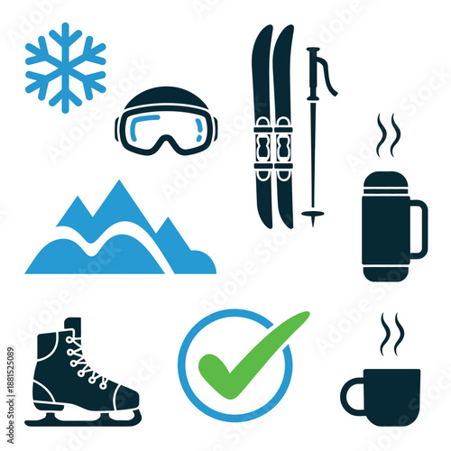 Winter sports and accessories for a fun day