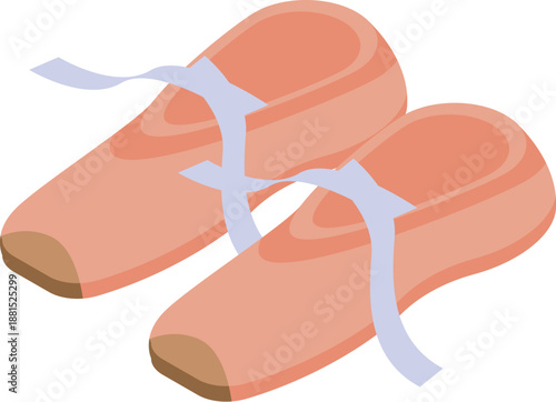 Pink ballet shoes with ribbons tied, suggesting elegance and grace in dance
