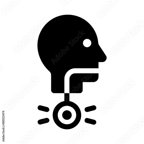 Patient with sore throat and thyroid problem illustration