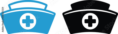 Nurse cap medical icon vector illustration healthcare hospital symbol first aid emergency service flat design isolated white background