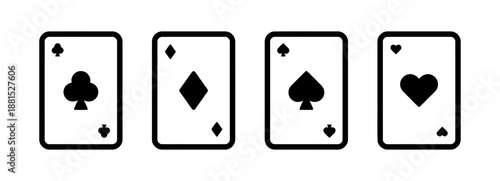 Playing cards with different suits illustration