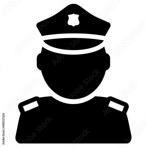 Police officer icon of policeman avatar with uniform vector illustration