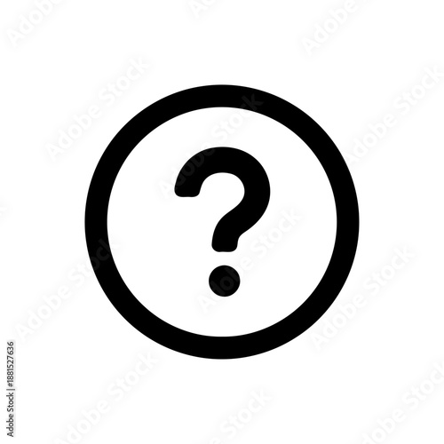 Question mark in circle shows inquiry or uncertain information