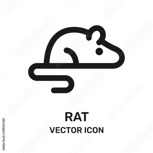 Rat icon vector illustration of rodent representing pest infestation