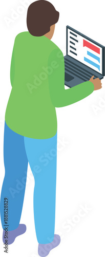 Software engineer working on a laptop, developing new features and fixing bugs in the code editor