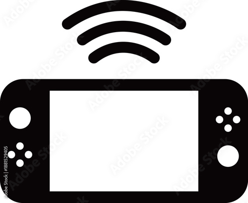 通信中のゲーム機のフラットアイコンイラスト
