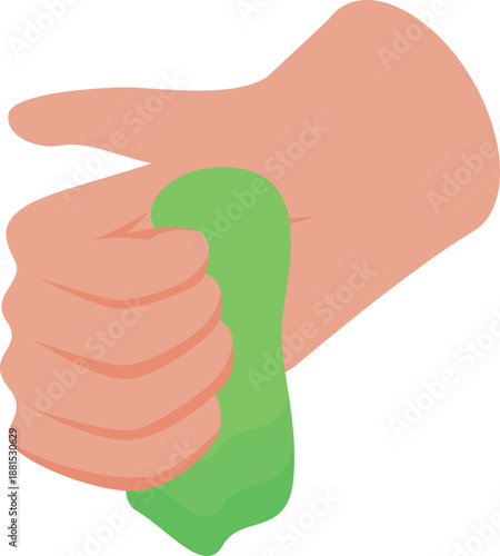 Hand is squeezing a slime toy, providing stress relief and tactile stimulation