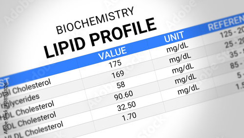 Cuadro en lienzo Lipid Profile Test Report