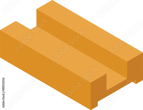 Reinforcing steel bar with h shaped cross section used in building construction, providing strength and stability to concrete structures