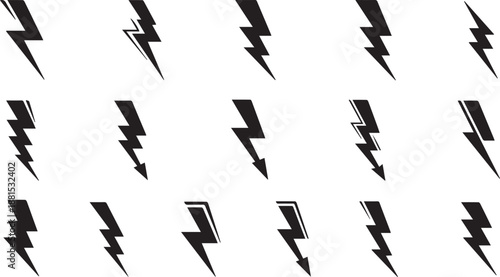 Creative vector illustration of thunder and bolt lighting flash icon, electric power symbol.
