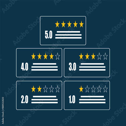 Online Customer Satisfaction Survey Service Concept, Giving a five-star rating using a digital feedback system, positive customer satisfaction and feedback.