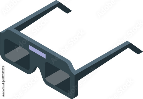 Isometric vr glasses represent immersive virtual reality experience, blending digital world with real life